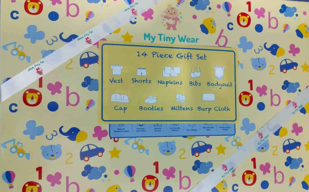 My Tiny Wear Full Sleeves New Born Baby Gift Set - Greyish Blue - Distacart