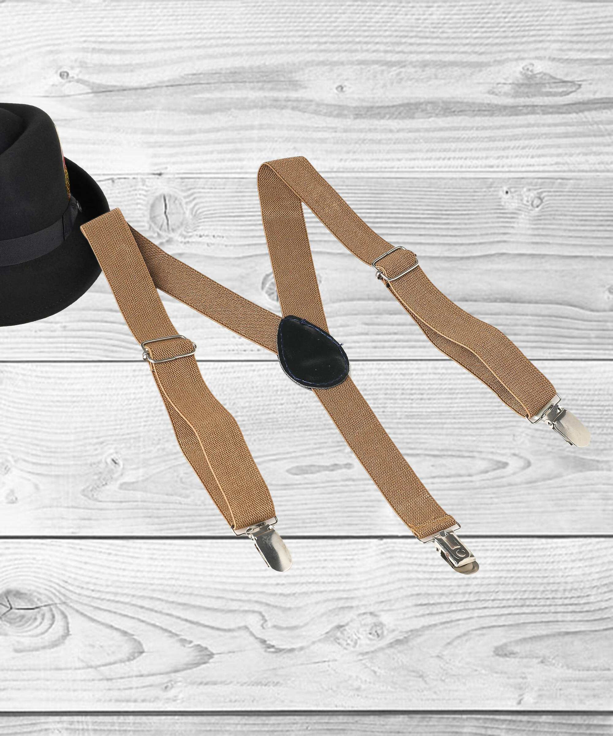 Manet Boys Solid Suspenders - Beige - Distacart