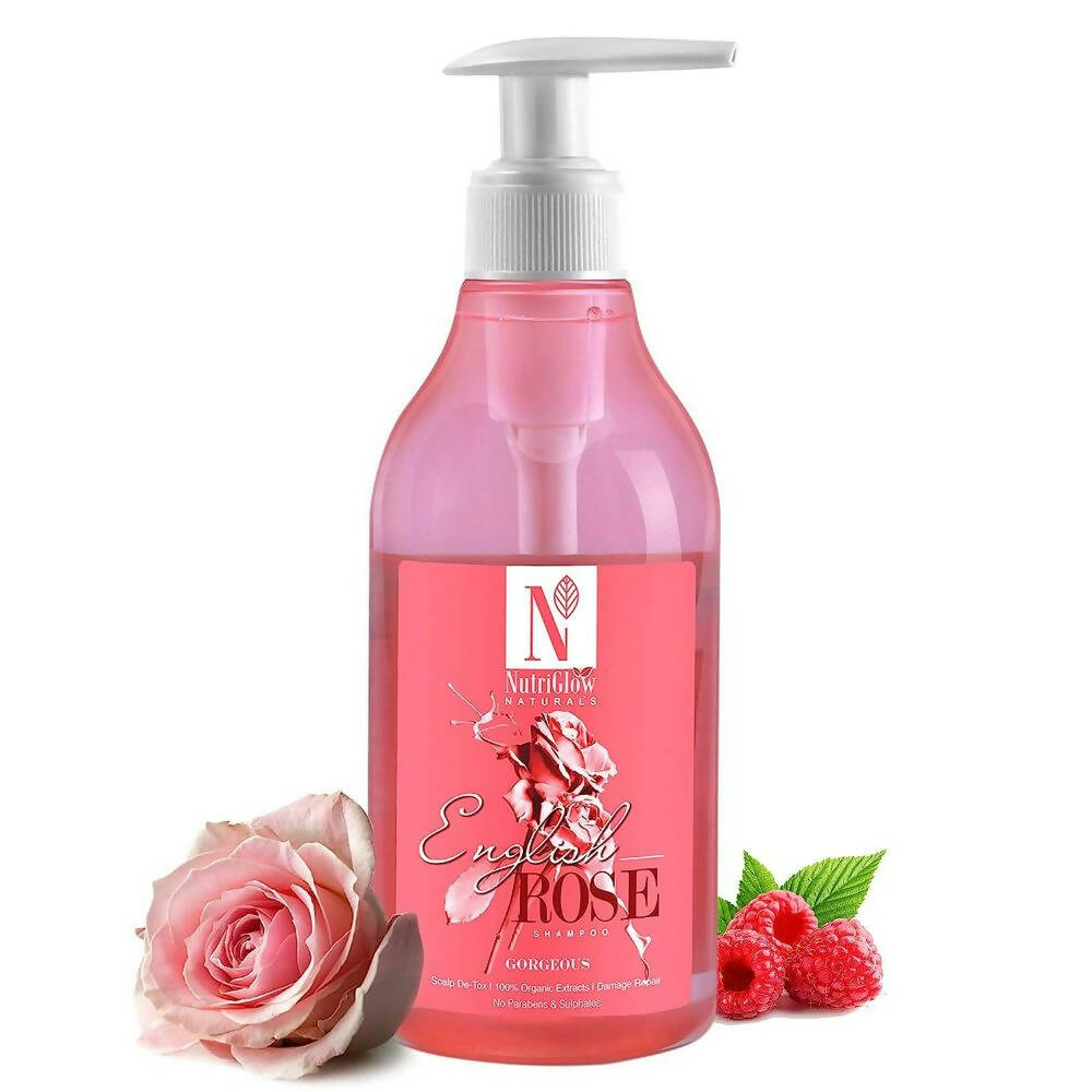 NutriGlow NATURAL'S English Rose Shampoo Gentle Cleanser - Distacart