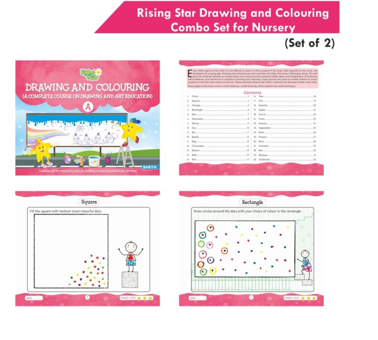 Rising Star Kids Learning Drawing, Colouring & Art Activity Book for Nursery Set of 2| Learn To Colour| Paper Folding Activity Book| Ages 3-4 Years - Distacart