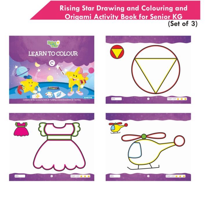 Rising Star Kids Learning Drawing, Colouring & Origami Activity Book for Senior KG Set of 3| Learn To Colour| Paper Folding Book| Ages 5-6 Years - Distacart