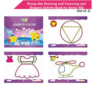 Thumbnail for Rising Star Kids Learning Drawing, Colouring & Origami Activity Book for Senior KG Set of 3| Learn To Colour| Paper Folding Book| Ages 5-6 Years - Distacart