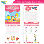Thumbnail for Rising Star Fun Learning Nursery Books Set of 6| Ages 4-5 Years| Alphabet, Cursive & Pattern Writing, Numbers, Colouring, Rhymes & Stories Book - Distacart