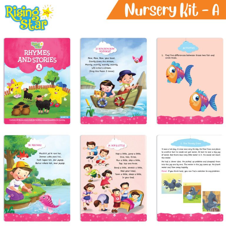Rising Star Preschool Learning Nursery Kit A| General Knowledge| Know Your Alphabet| Numbers| Rhymes & Stories| Worksheets & Assessment Book - Distacart