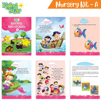 Thumbnail for Rising Star Preschool Learning Nursery Kit A| General Knowledge| Know Your Alphabet| Numbers| Rhymes & Stories| Worksheets & Assessment Book - Distacart
