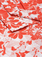 Thumbnail for Red & White Men pure Cotton Floral Printed Straight Kurta - Mahotsav - Distacart