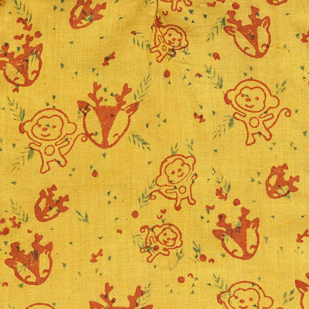 Mhyssa Puffed Sleeves A line Yellow and Red Printed Frock - Distacart