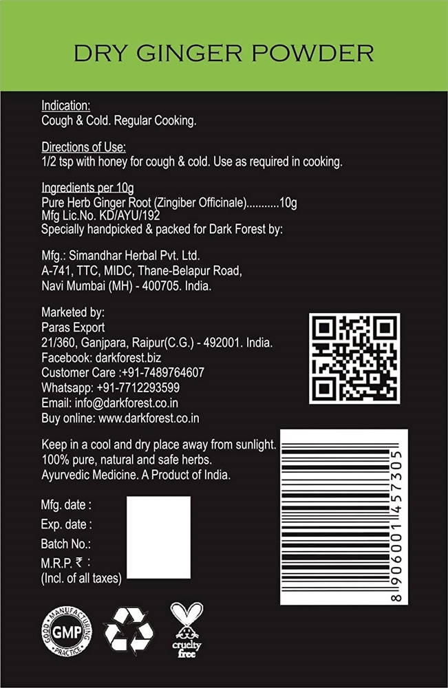 Dark Forest Dry Ginger Powder - Distacart