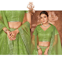Thumbnail for Wedding Designer Parrot Organza lehengha Choli - Anbazaar - Distacart