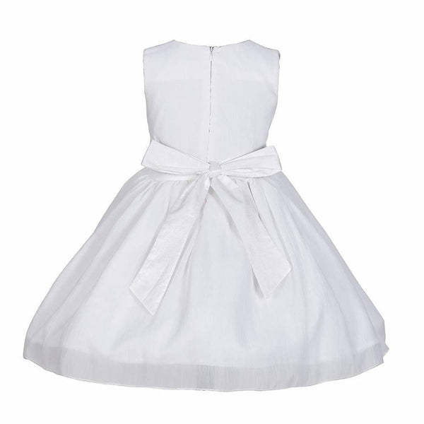Asmaani Baby Girl's White Colour Satin A-Line Maxi Full Length Dress (AS-DRESS_22170) - Distacart