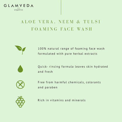 Glamveda Aloe Vera & Neem Tulsi Clarifying Foaming Face Wash