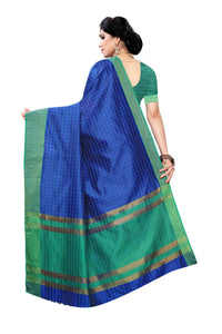 Thumbnail for Vamika Blue Cotton Silk Weaving Saree (Manipuri Blue) - Distacart
