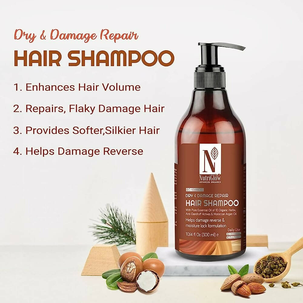 NutriGlow Advanced Organics Bio Dry and Damage Repair Shampoo - Distacart