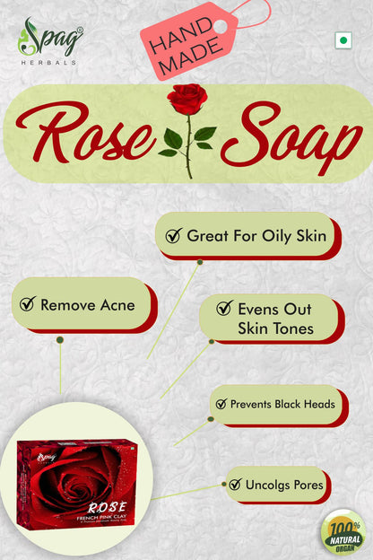 Spag Herbals Rose French Pink Clay Handmade Soap - Distacart