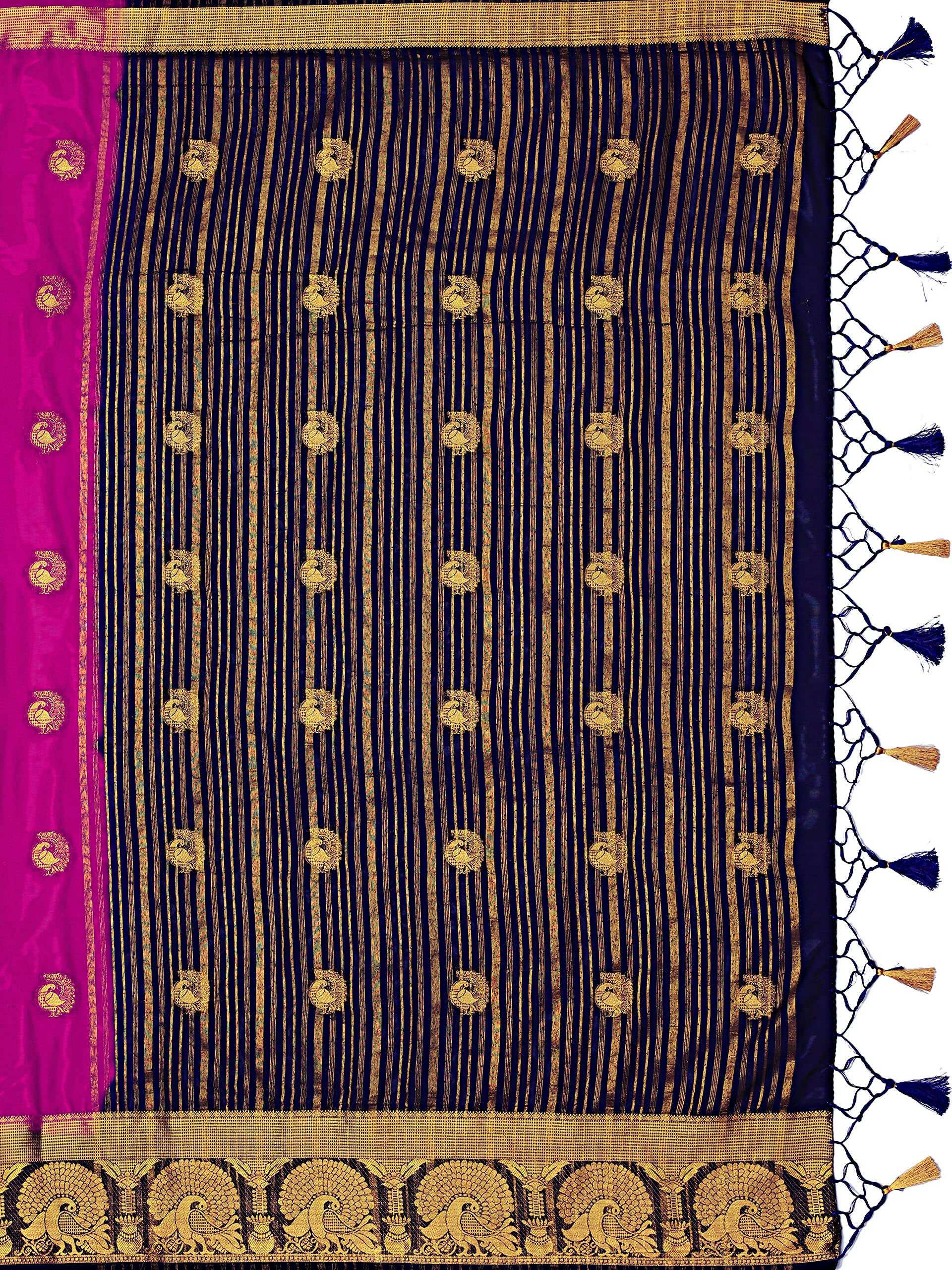Mimosa Women's Pink Mysore Silk Crepe Saree - Distacart