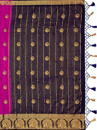 Thumbnail for Mimosa Women's Pink Mysore Silk Crepe Saree - Distacart