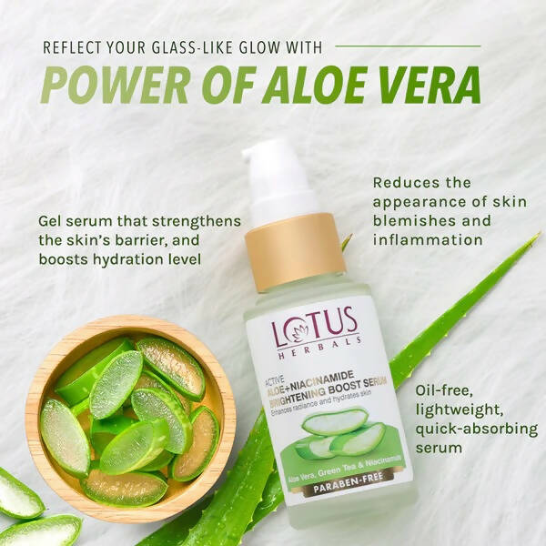 Lotus Herbals Active Aloe + Niacinamide Brightening Boost Serum - Distacart
