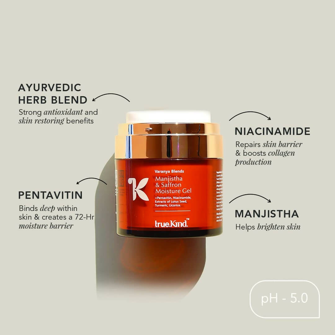 True Kind Varanya Blends Manjistha & Saffron Gel Face Moisturiser - Distacart