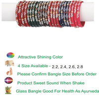 Thumbnail for Afast Bridal Wedding & Party Fashionable Colorful Glass Bangle/Kada Set, Pack Of 24 - Multicolor - Distacart