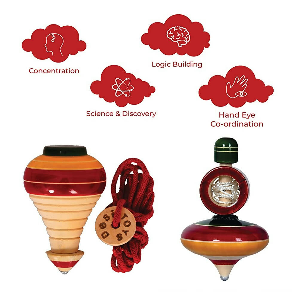 Desi Toys Spinning Top & Windup Top Combo - Distacart