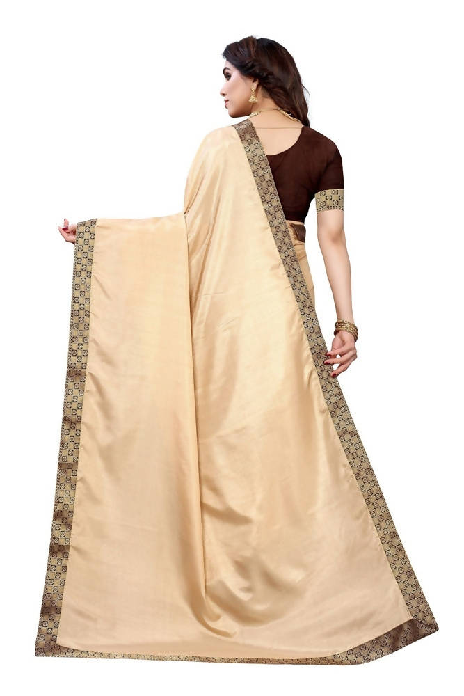 Vamika Cream Dola Silk Border Saree (Kirti Cream)