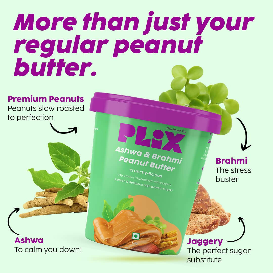 PLIX The Plant Fix Ashwagandha And Brahmi Peanut Butter - Distacart