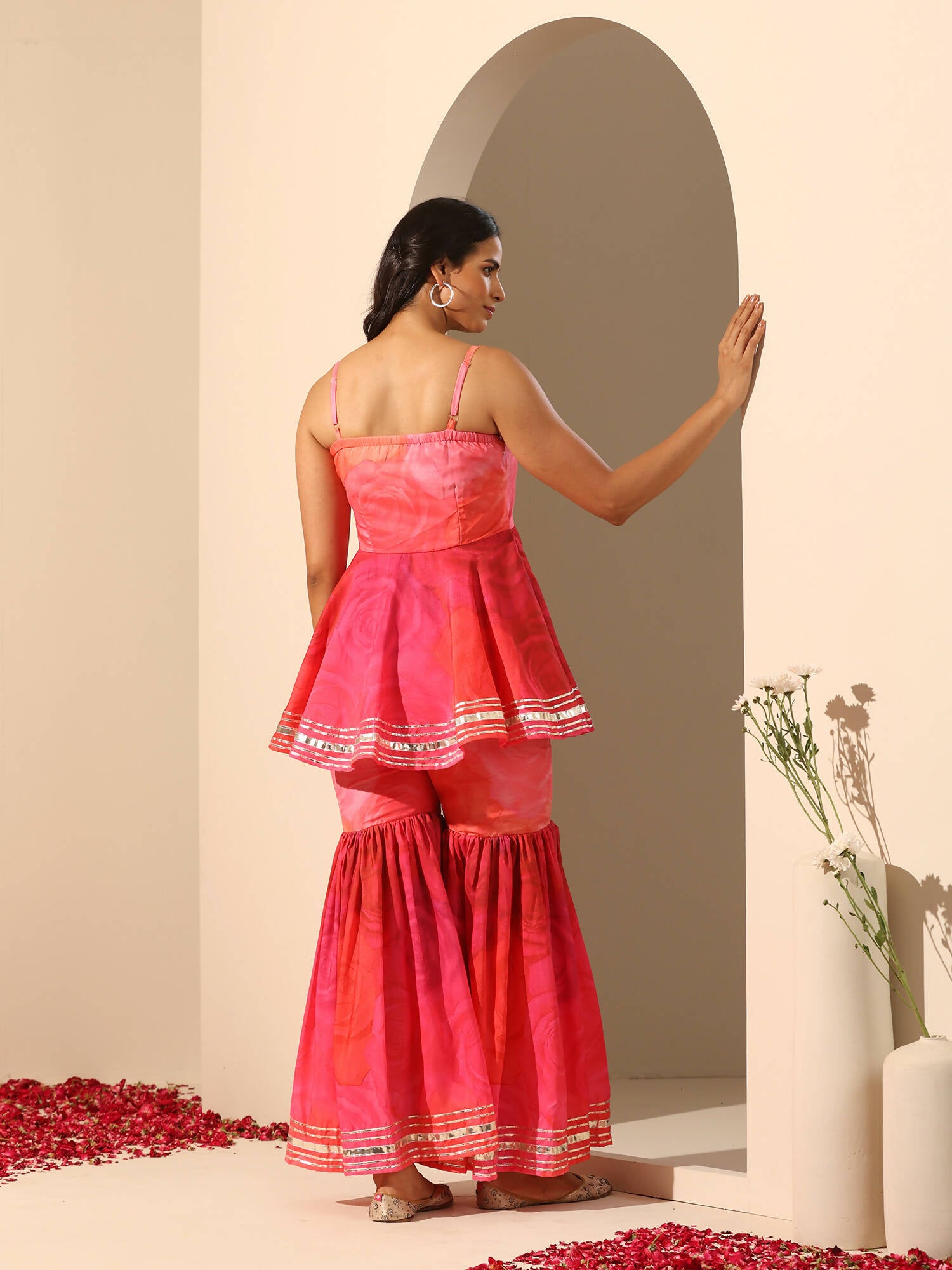 Pomcha Jaipur Pink Gul Bahaar Sharara Set - Distacart