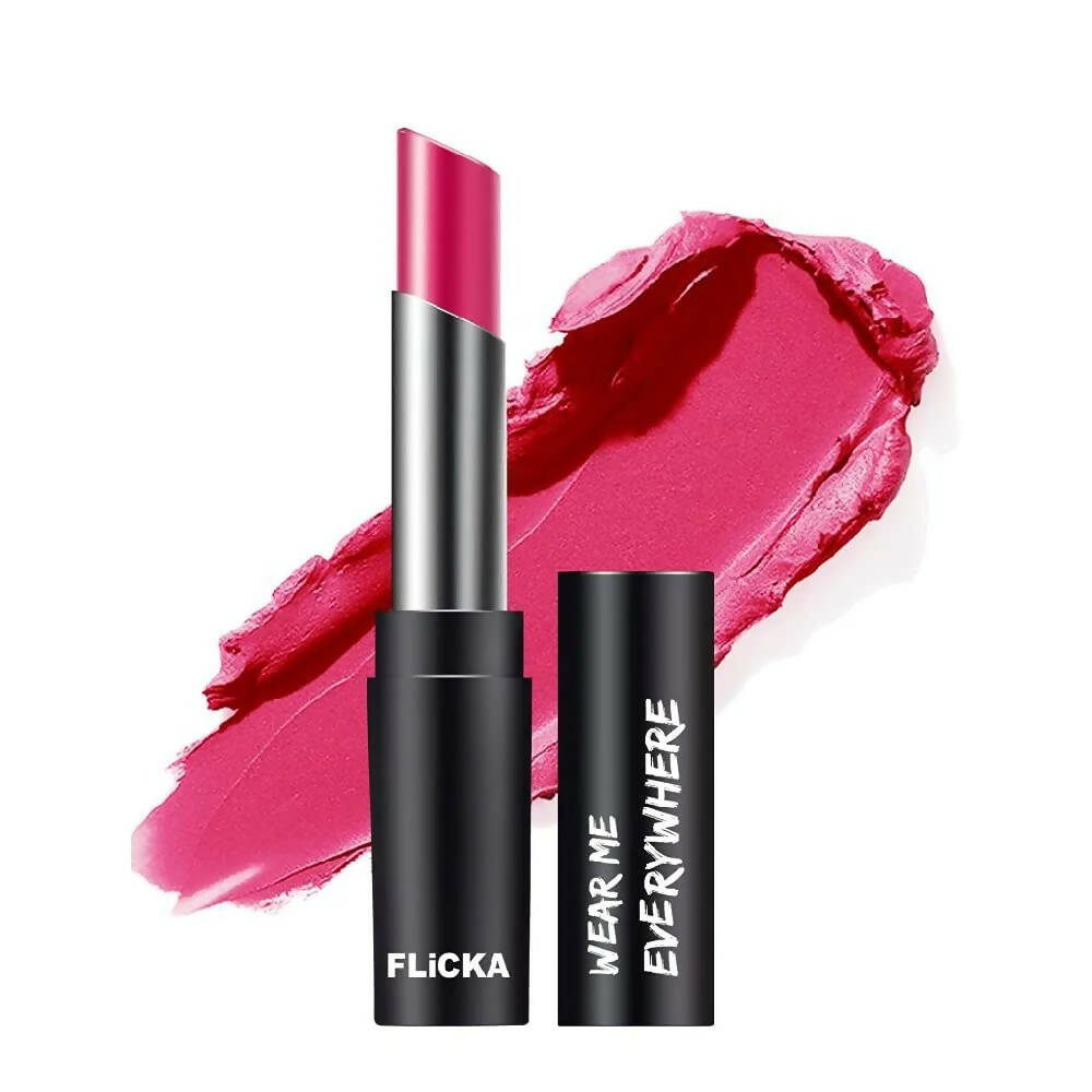 FLiCKA Wear Me Everywhere Creamy Matte Lipstick Flirt With The Pink - Distacart