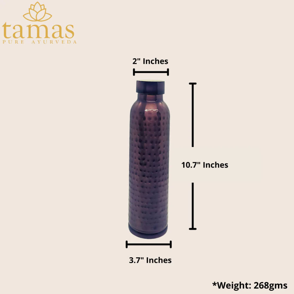 Tamas Hammered Antique Oreo Copper Water Bottle - Distacart
