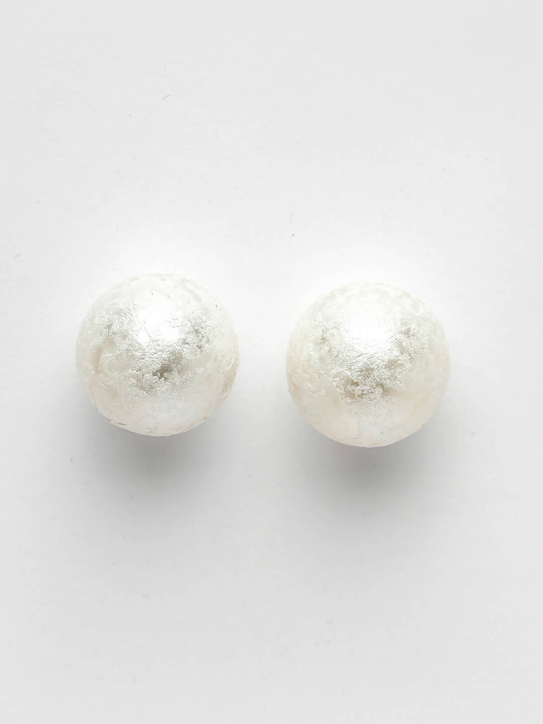 NVR Women's White Color Moon Stud Earrings - Distacart