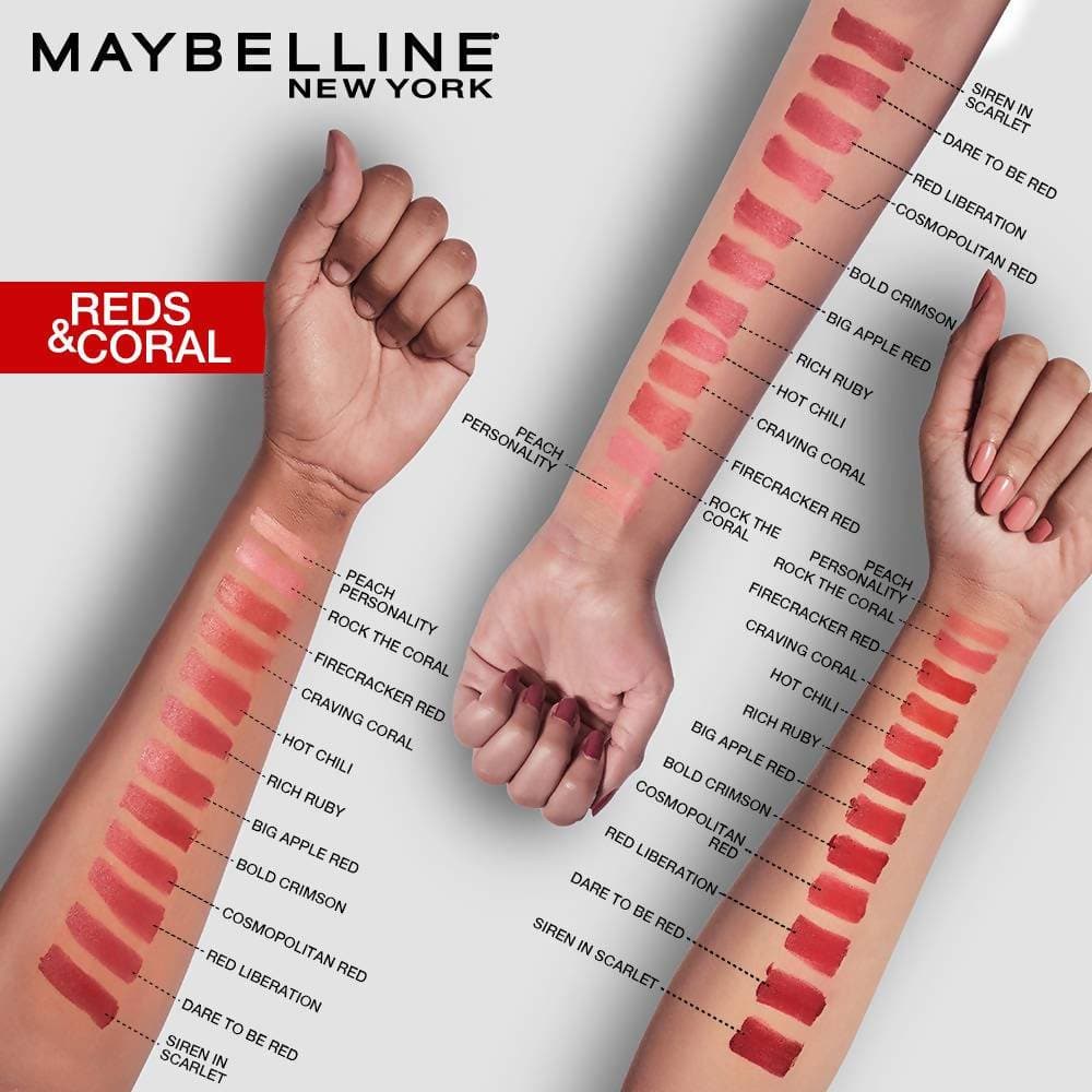Maybelline New York Color Sensational Creamy Matte Lipstick / 690 Siren in Scarlet - Distacart