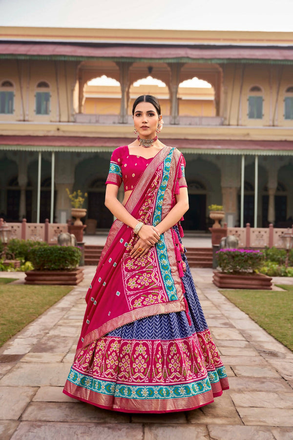Blue Lehenga Choli for Party Wear Patola Foil Printed Ghagra Choli by Infinity Export - Distacart