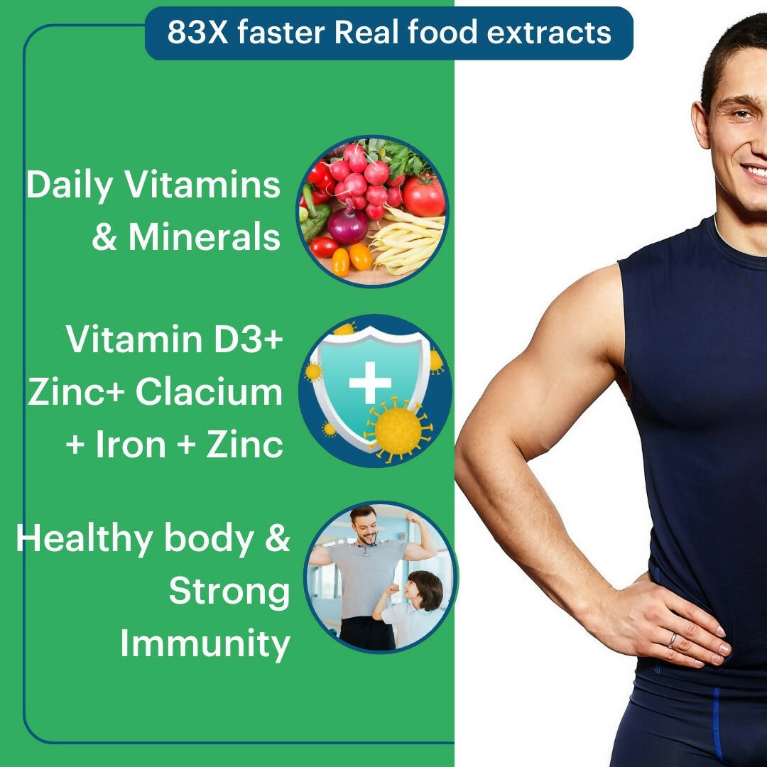 Laurik Multivitamin Tablets For Men | Vitamin A, C, D ,E With B Vitamins, Iron, Zinc & Calcium Supplements For Overall Health - Distacart