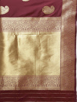 Thumbnail for Lorenvalley Fashion Maroon Soft Silk Woven Design Gold Zari Weaving Saree - Distacart