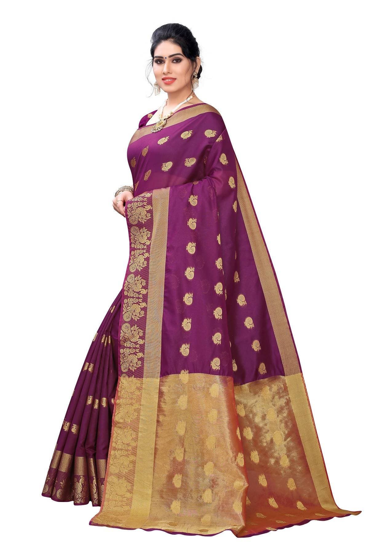 Vamika Banarasi Jacquard Weaving Wine Red Saree