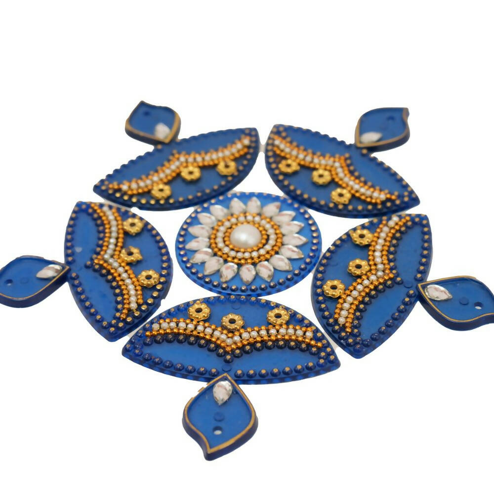 Kundan HandiKrafts Diya Rangoli Blue (Baby) - Distacart