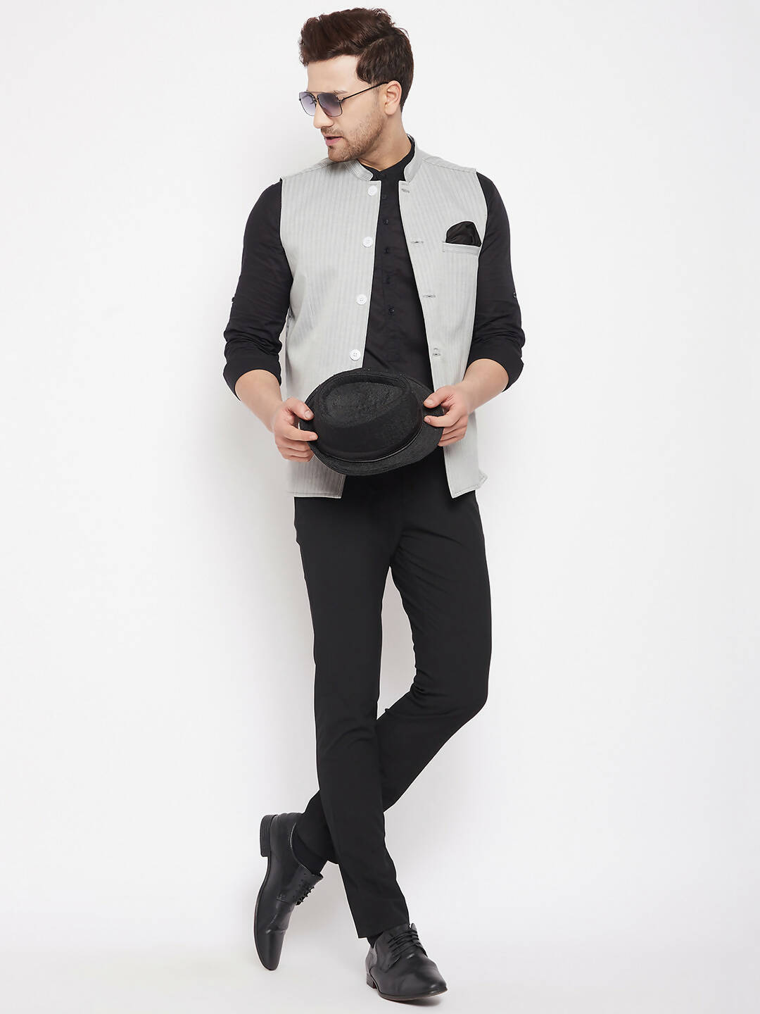 Even Apparels Grey Merino Men Woven Nehru Jacket BF681 - Distacart