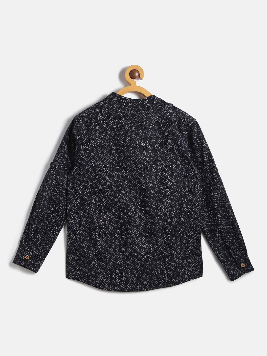 Manet Ethnic Full Sleeves Triangel Printed Shirt - Black - Distacart