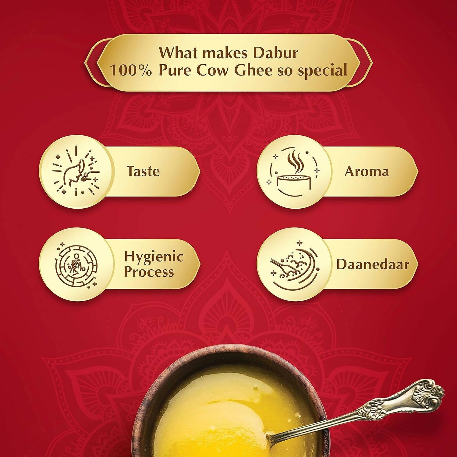 Dabur 100% Pure Daanedaar Cow Ghee - Distacart