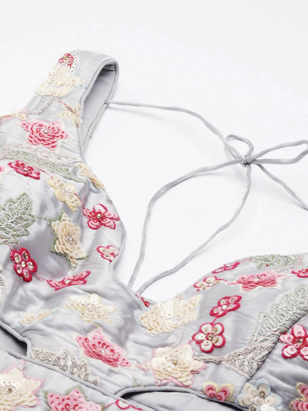 House of Panchhi Grey Organza Sequins and Zarkan embroidery Lehenga choli & Dupatta - Distacart