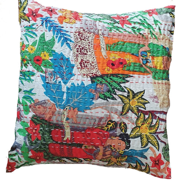 The Decor Nook Off White Base With Kimono Girls Print Cushion Cover - Distacart