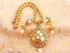 White Kemp Lakshmi Kasu Beaded Necklace Set