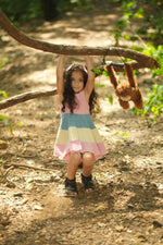 Thumbnail for Mhyssa Sleeveless Flared Frock With Tie Ups - Pink - Distacart