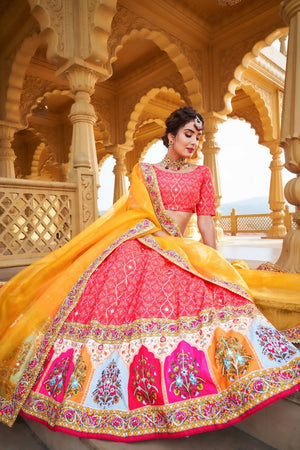 InfinitySaree Beautiful Printed Lengha Choli for Women Party Wear Ghagra Choli Wedding Lehenga - Distacart