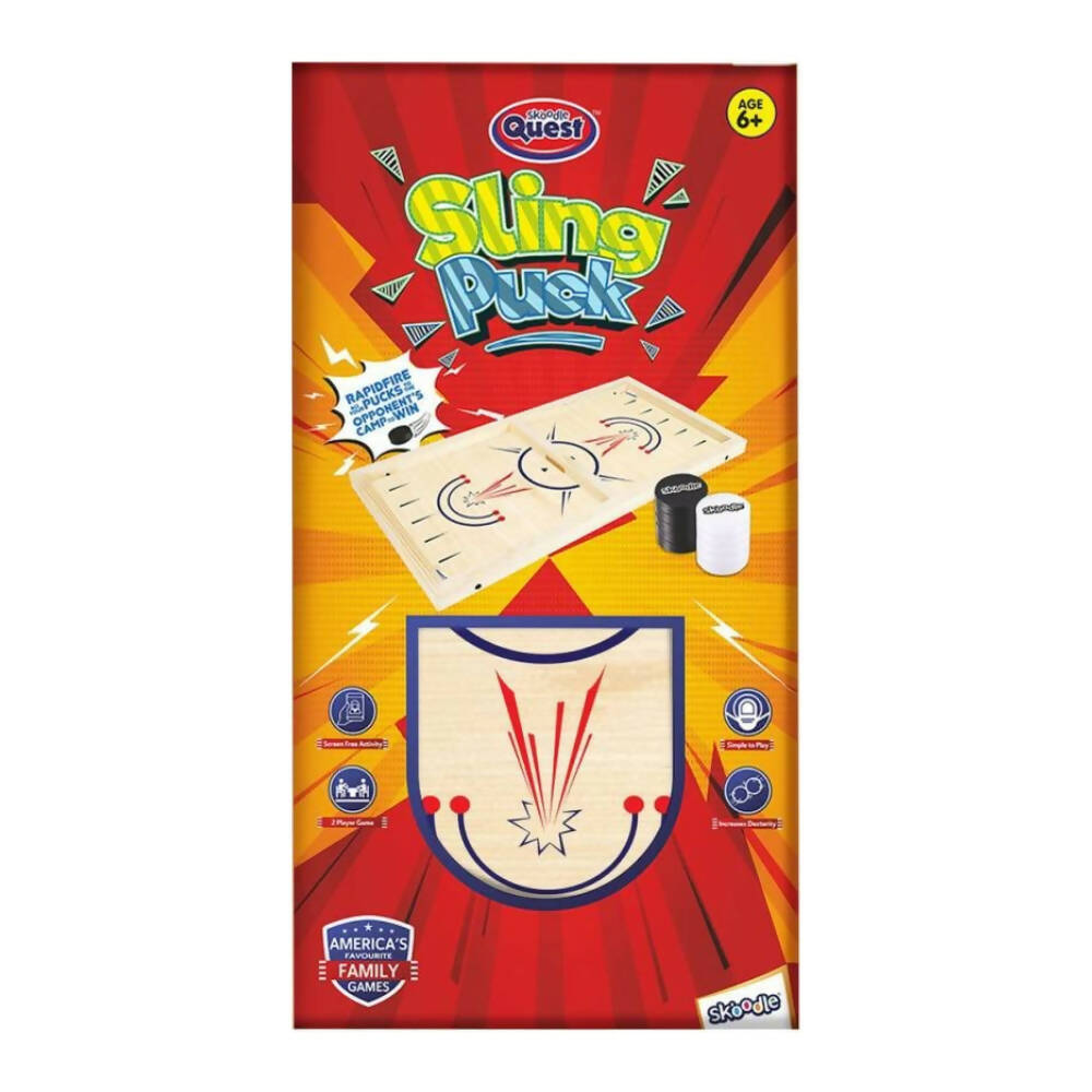 Skoodle Sling Puck Game, Super Fast Portable Table Board Game for Kids and Adults, Tabletop Slingshot Games Toys for Boys and Girls - Distacart