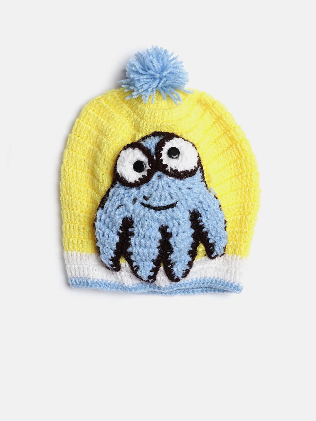 Chutput Kids Woollen Hand Knitted Octopus Detail Cap - Yellow - Distacart