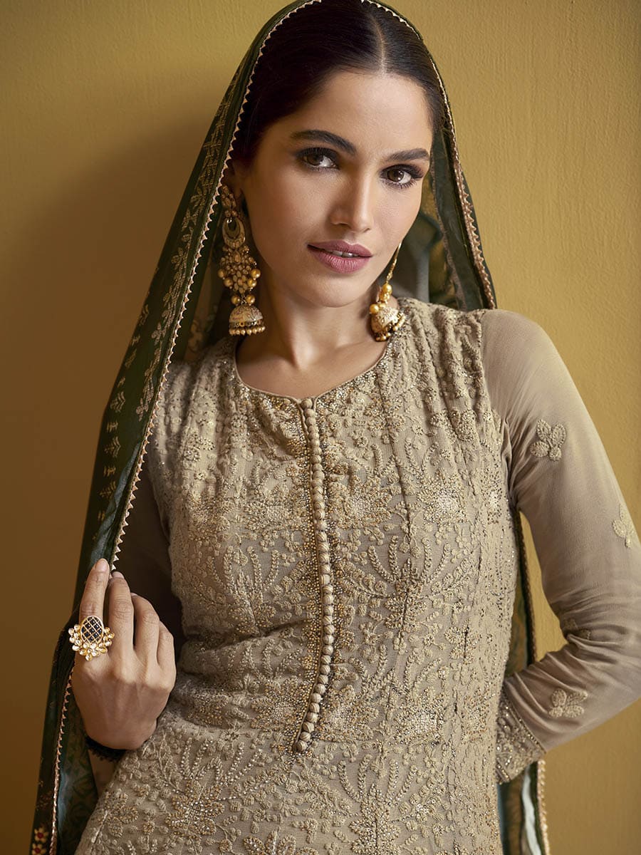 Myra Coco Real Georgette Embroidered Party Wear Suit - Distacart