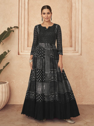 Myra Black Real Georgette Designer salwar kameez - Distacart