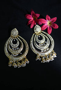 Thumbnail for Tehzeeb Creations White And Golden Colour Earrings With Pearl