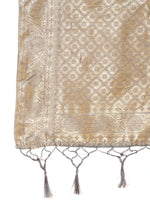 Thumbnail for Janasya Grey Chanderi Silk Floral Woven Design Saree - Distacart